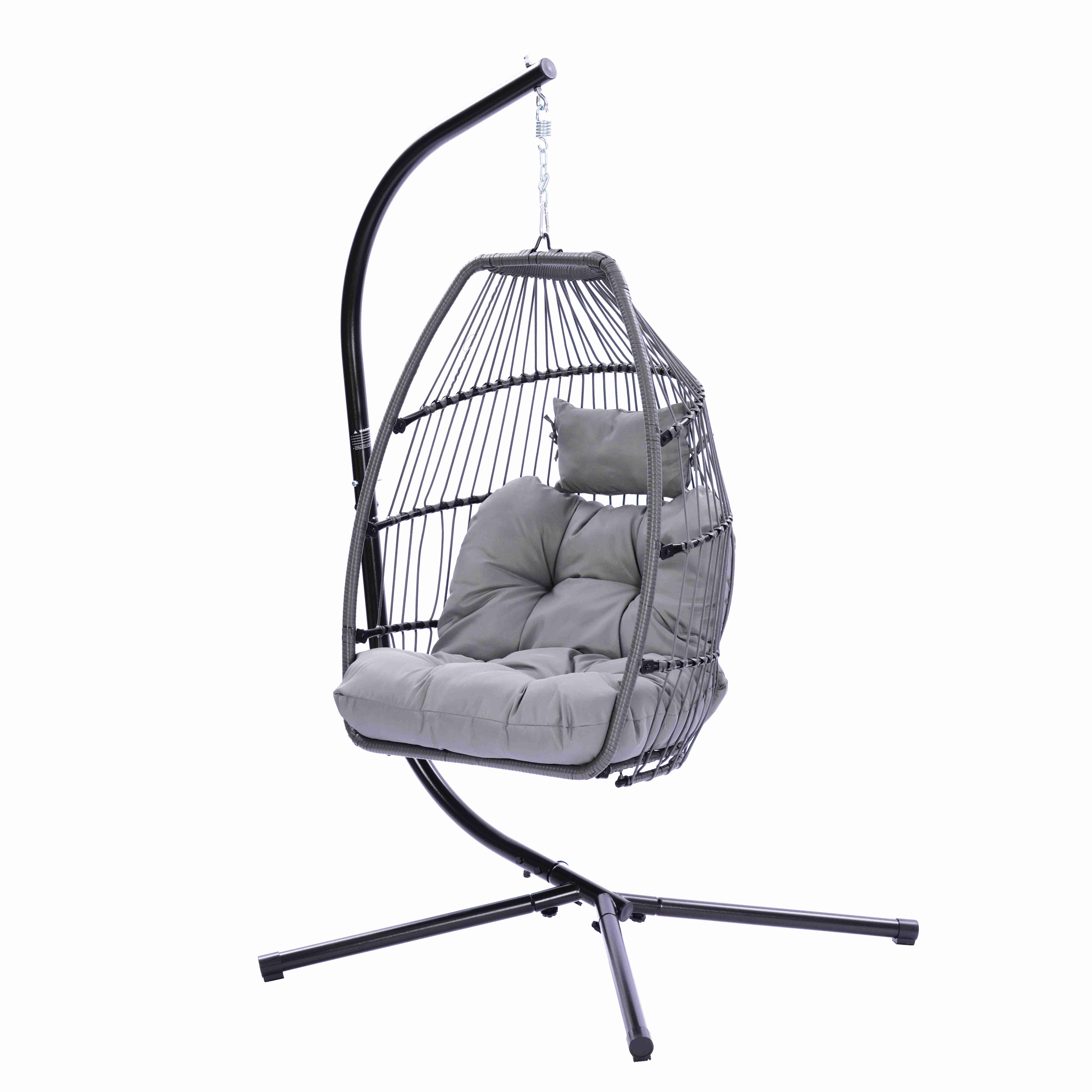 Swing Hammock Egg Chair with Stand, Wicker Rattan Patio Basket Hanging