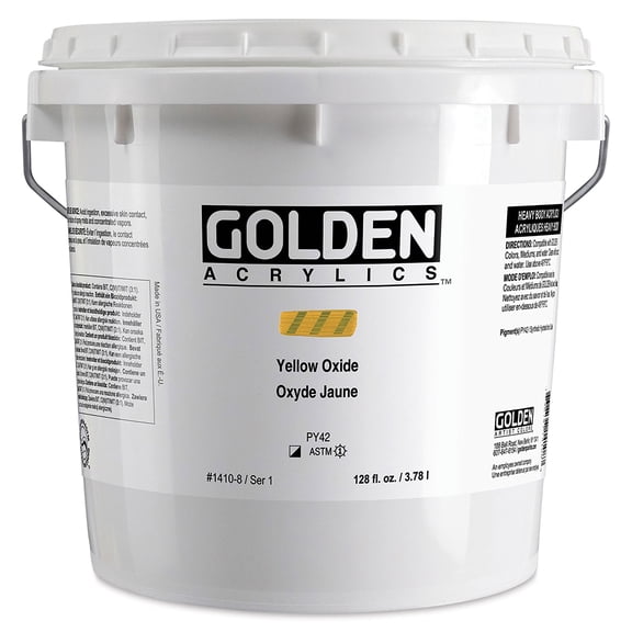 Golden Heavy Body Acrylic Paint - Yellow Oxide, 128 oz Jar