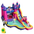 thumbnail image 7 of Spaco Princess-Themed Inflatable Water Slide, 680W Efficient Blower, Climbing Wall + Slide + Basketball Hoop, Magical Play Experience, Multicolor, 7 of 7