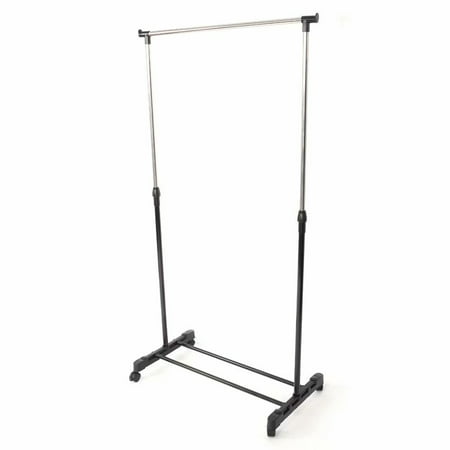 Akoyovwerve Single-bar Vertical & Horizontal Stretching Stand Clothes Rack with Shoe Shelf YJ-01 Black &