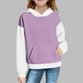thumbnail image 2 of fatyb Hoodies for Boys Girls with Pockets Long Sleeve Casual Pullover Color Block Kids Hooded Sweatshirts, 2 of 7