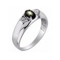 thumbnail image 5 of Rylos 14K White Gold Classic 6X4MM Oval Black Star Sapphire & Diamond Ring - Birthstone Jewelry for Men -Size 12, 5 of 5