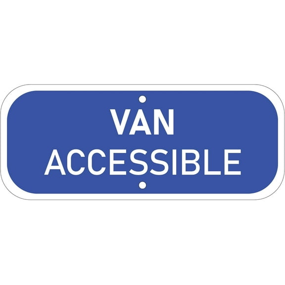 ADA CENTRAL SIGNS - Van Accessible Sign - ADA Compliant Digitally Printed Text Wall Signs - Safety Signs for Public Parks, Office, Hospital, Apartment, Parking, and Restaurants - 12" x 6" - Blue
