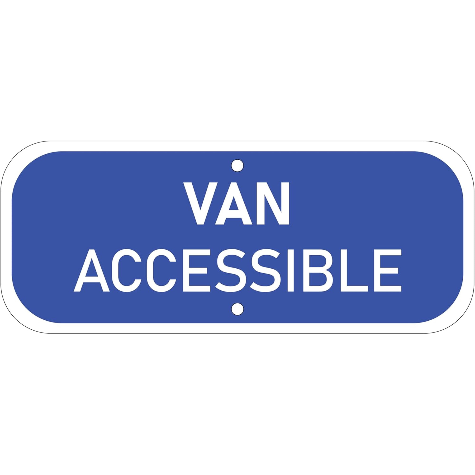 ADA CENTRAL SIGNS - Van Accessible Sign - ADA Compliant Digitally Printed Text Wall Signs - Safety Signs for Public Parks Office Hospital Apartment Parking and Restaurants - 12 x 6 - Blue