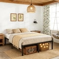 thumbnail image 3 of Cama Doble de Metal con Plataforma Sencilla – Base Resistente con Espacio de Almacenamiento Debajo, Estructura Duradera y Fácil de Montar, Negro (Tamaño Doble), 3 of 4