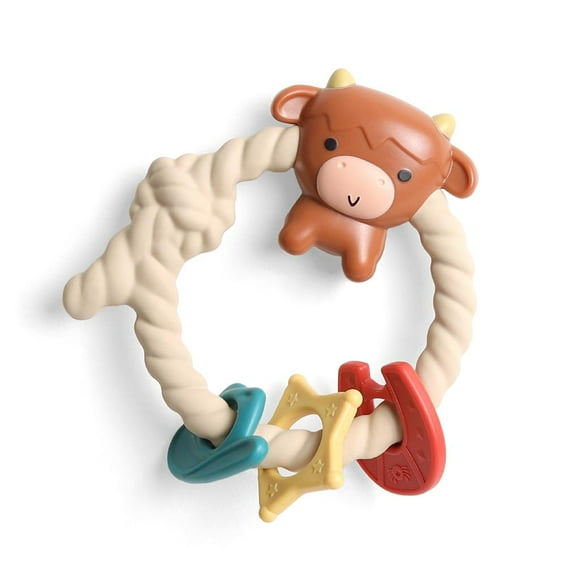 Sonajero de silicona Teether Itzy Ritzy Highland Cow, más de 3 meses