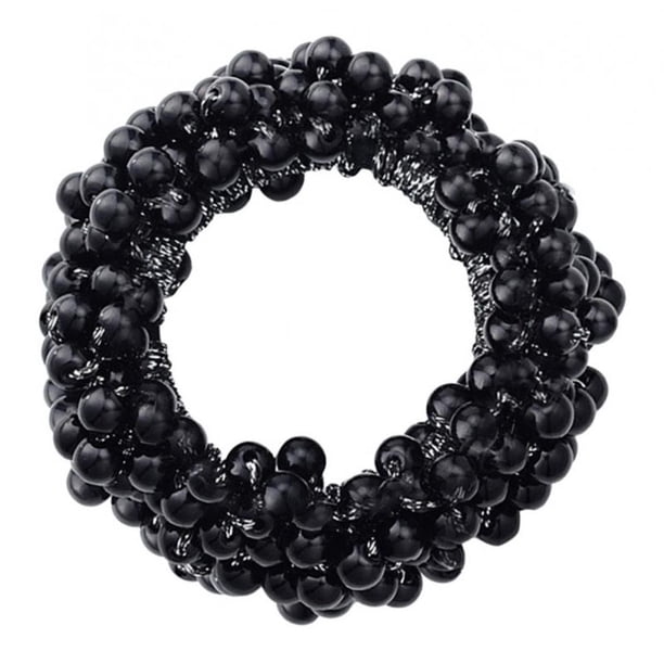 Gomas para el pelo con , bandas elásticas, soporte para cola de caballo con perlas, banda para el pelo, para el pelo Negro Hugo Gomas para el cabello para mujeres
