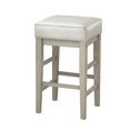 thumbnail image 3 of Vin 26 Inch Counter Height Stool- White Faux Leather Seat- Wood- Set of 2, 3 of 6