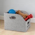 thumbnail image 5 of Brabtod Canvas Dog Toys Storage Bins with Write-On Labels, Large Pet Basket with Metal Handles & Custom Tags, Puppy Toy Organizer - Gray, 5 of 7