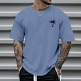 thumbnail image 2 of MNCEKFOD Summer T Shirts for Men 2025 Little Beach Tree Pattern Tshirts Short Sleeve Crew Neck Casual Classic Fit Mens Tee Shirt Blue XXS, 2 of 4