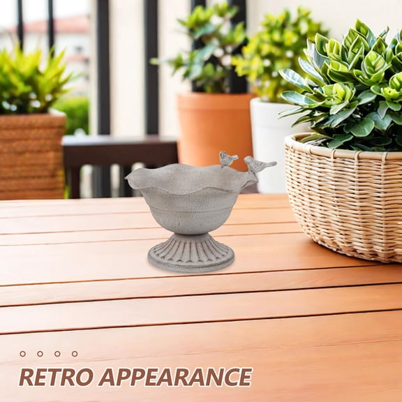 NICEXMAS Rustic Grey Distressed Metal Flower Vase Iron Planter Pedestal Urn for Home Decor and Event Centerpiece