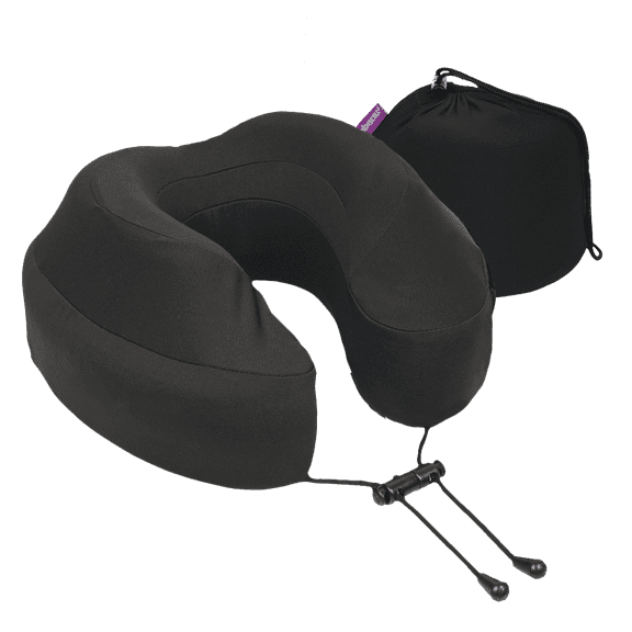 Cabeau Evolution Plus Memory Foam Neck Pillow with Soft, Cooling Cover & Travel Case, Black