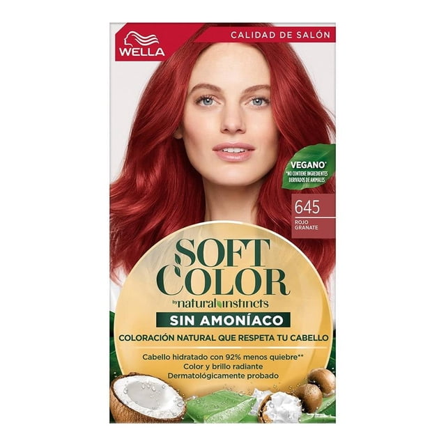 Tinte para cabello Soft Color Wella semipermanente 645 rojo granate
