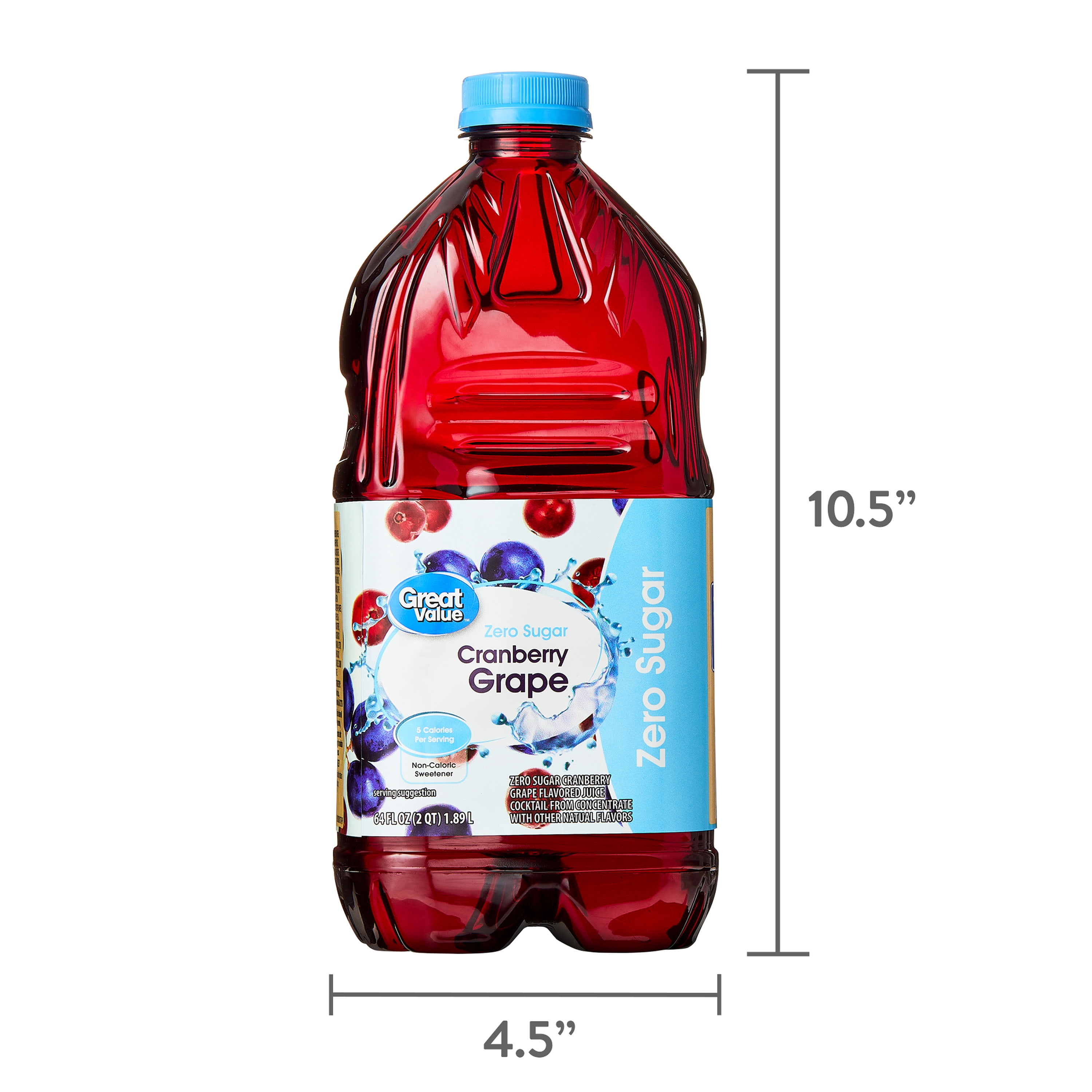 Great Value Zero Sugar Cranberry Grape Juice, 64 fl oz