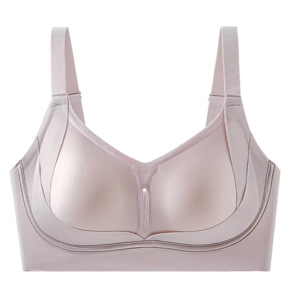 Njagoc3 Wireless Bras for Women V Neck Wide Straps Seamless Comfortable Underwire Free Daily Bra