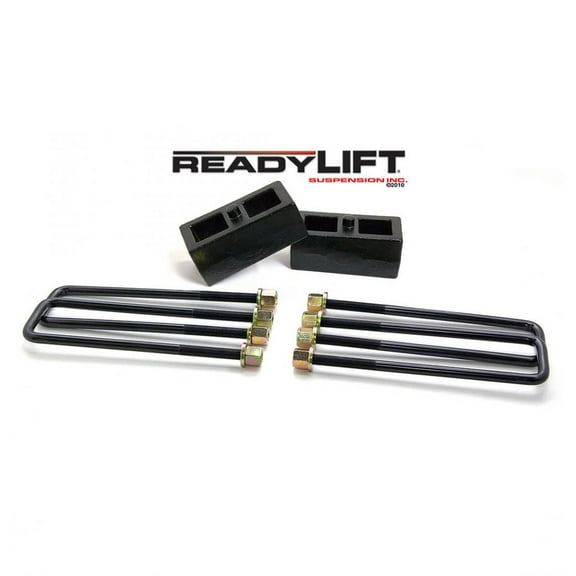 ReadyLift Suspension 11-15 GM/Chevy 2500HD 2.0in Tall OEM Style Rear Lift Block Kit w/ U-Bolts Fits select: 2011-2014,2016-2019 CHEVROLET SILVERADO