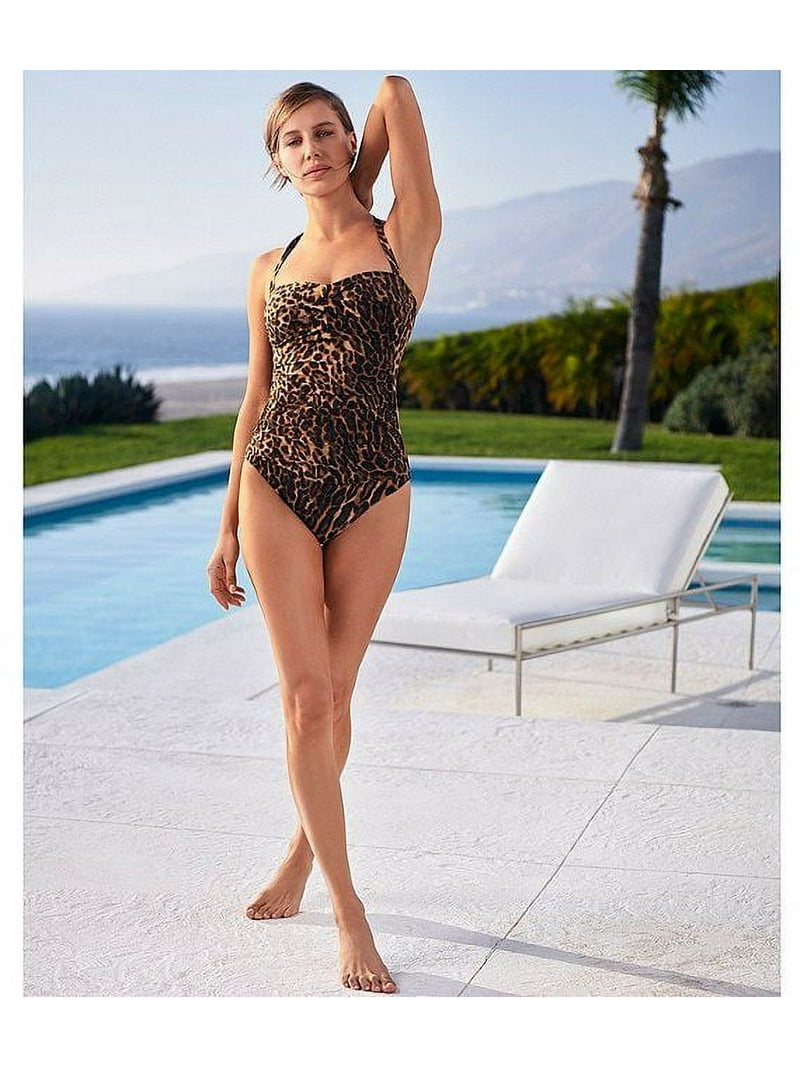 Lauren Ralph Lauren BROWN Ocelot Twist-Front One Piece Lauren Ralph Lauren BROWN Ocelot Twist-Front One Piece