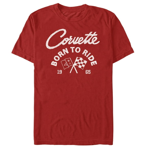 Men's General Motors 1965 Corvette Born To Ride Graphic Tee Red 2X Large