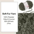 thumbnail image 3 of 2 Skeins Fur Yarn Soft Fluffy Chunky Yarn Fuzzy Eyelash Yarn Deep Gray for Crocheting - 55Yard/50m, 3.23ozx2, 3 of 6