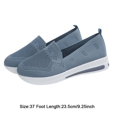 Women's Slip-On Walking Shoes - Breathable Mesh Loafers With Non-Slip Rubber Sole