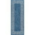 thumbnail image 3 of Veranda Traditional 2.7' x 7' Indigo and Light Gray Polypropylene Outdoor Area Rug, 3 of 8