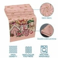 thumbnail image 5 of Bed Runner Scarf for Queen Size Bed, Pink Gingerbread Christmas Beds Scarf Throws for Foot of Bedding, Xmas Tree Gift House Star Decorative Beds Runners for Bedroom Guestroom, 83"x20", 5 of 8