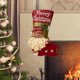 thumbnail image 4 of Medias navideñas, bolsas de regalo, regalos de fiesta, decoración colgante para de Navidad, calcetines navideños para chimenea, para puerta, Patrón de Papá Noel, 4 of 7