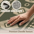 thumbnail image 6 of ODIKA 9'x12' Green Beige Deep Geometric Washable Area Rug Bold Totem-Inspired Pattern Design Non-Slip, Chair-Friendly for Dining Room, Basement, Large Office, 6 of 7