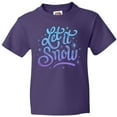 thumbnail image 3 of Inktastic Winter Let It Snow Lettering in Blue with Snowflakes Youth T-Shirt, 3 of 5