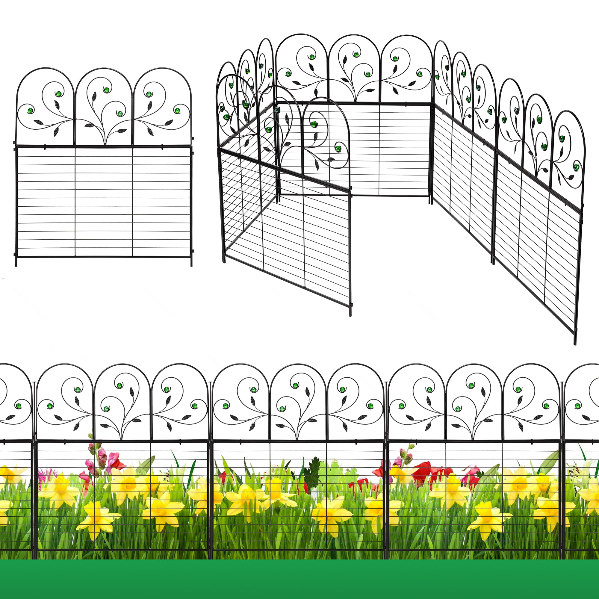SAINSPEED 5 Pack Decorative Garden Fence Outdoor 35.9”(L)X39.8”(H