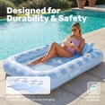 thumbnail image 6 of SLOOSH Inflatable Tanning Pool Lounger Float, 70" x 46" Large Suntan Sun Tan Tub for Adults, Tanning Chair, Bed Blow up, Raft Lounge Floatie Blue Checker, 6 of 11