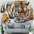thumbnail image 4 of Leisuo Wall Hanging White Tapestry - Nature, Wild Animals Wall Tapestry - Yellow, Grey Living Room Decor &amp; Home Wall Art - Large Tapestries for Bedroom Painting, 4 of 6