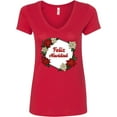 thumbnail image 3 of Inktastic Feliz Navidad Poinsettia Women's V-Neck T-Shirt, 3 of 5