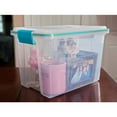 Sterilite Gasket Box Storage Container 20 Quart Plastic Clear with Blue