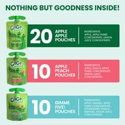 GoGo squeeZ Applesauce and Fruit Puree, Apple Apple, Apple Peach, and Gimme Five! Snack Pouches Variety Pack, 3.2 oz, 40 Pack