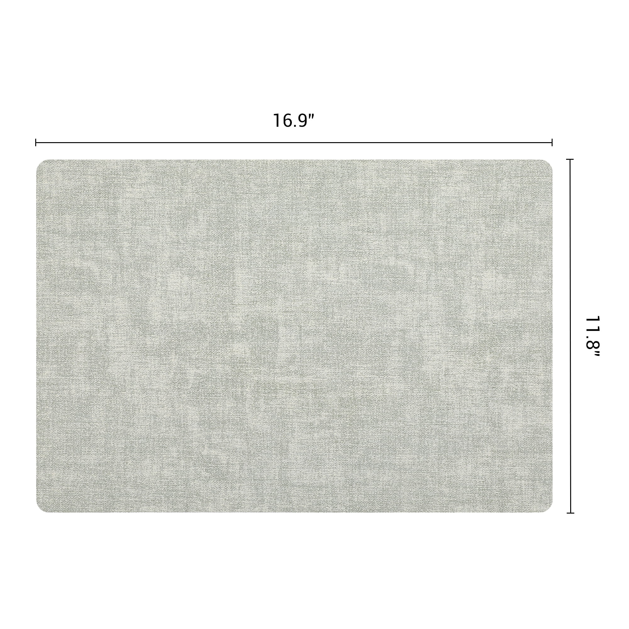 Unique Bargains 6pcs Faux Leather Placemats for Kitchen Light Green 16.9"x11.8"