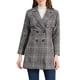 thumbnail image 1 of Abrigo de cuadros houndstooth para mujer con solapa de muesca y mangas raglán L negro, 1 of 6