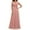 Pink, variant on TMOYZQ Women's Elegant Floral Lace 3/4 Sleeve Wedding Guest Maxi Dress V Neck A-Line Formal Evening Party Dresses Bridesmaid Dress Prom Gowns