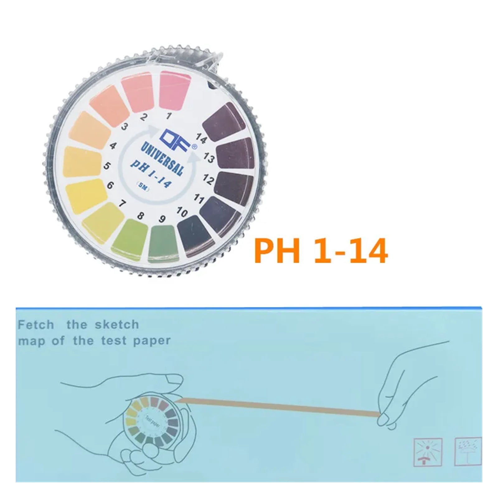 Ph Test Paper Universal Measure Range Of 1-14 Ph Indicator Litmus Test Paper Strip Roll For Water Urine And Saliva