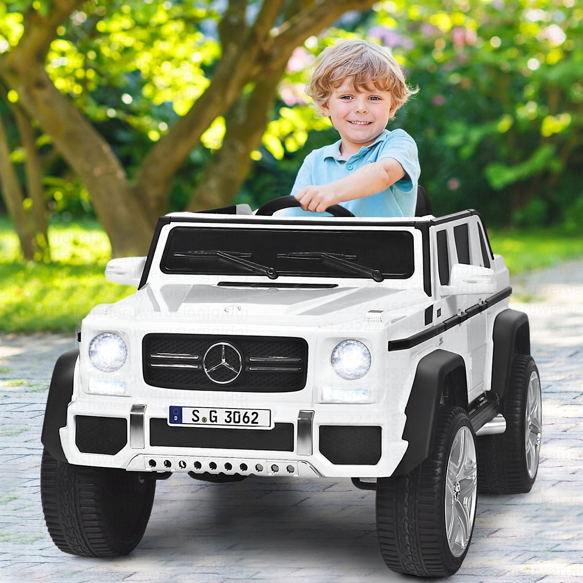 Costway Mercedes Benz 12V Electric Kids Ride On Car RC Remote Control W/Trunk White