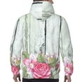 thumbnail image 6 of Bingfone Vintage Wood With Floral Men'S Drawstring Hoodie Long Sleeve Pocket Sweatshirts-Large, 6 of 9