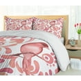 thumbnail image 5 of Ambesonne Watercolor Duvet Cover Set, Bird on Branch, 2-Calking, Coral Dried Rose White, 5 of 7