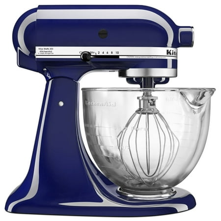 KitchenAid® Artisan Series 5-Quart Tilt-Head Stand Mixer, Cobalt Blue with Glass Bowl (KSM105GBCBU) -