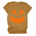 thumbnail image 4 of Landzoo Halloween Tops For Women Graphic Print Short Sleeve Crew Neck Shirt Party Comfortable Women T Shirt Size M Yellow, 4 of 5