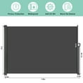thumbnail image 2 of Pirecart Retractable Side Awning 118" x 71", UV Resistant, Waterproof, Patio Retractable Privacy Screen Outdoor for Garden, Balcony, Courtyard(Dark Grey), 2 of 7