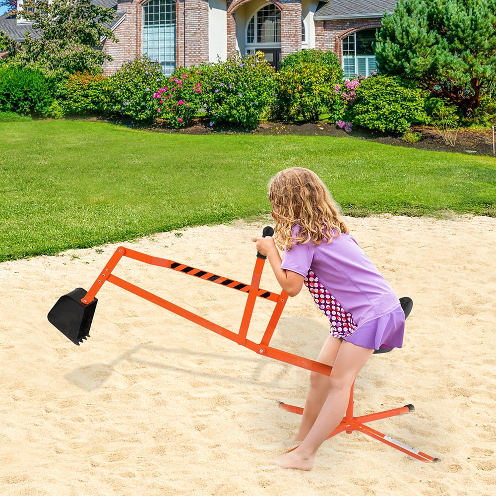 Lowestbest Kids Sand Digger, Excavator Toy With 360°Rotatable Seat And Metal Base for Outdoor Fun, Orange Lowestbest Kids Sand Digger, Excavator Toy With 360°Rotatable Seat And Metal Base for Outdoor Fun, Orange
