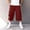 Wine, variant on BVnarty Men's 3/4 Capri Cargo Pants Elastic Waist Drawstring Below Knee Baggy Wide Leg Casual Summer Lightweight Pants with Pockets Dark Blue XXL