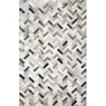 thumbnail image 1 of Bashian H112-ASH-4X6-H12 Santa Fe Collection Chevron Contemporary Leather Hand Stitched Area Rug, Ash - 4 x 6 ft., 1 of 1