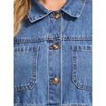 thumbnail image 5 of INSPIRE CHIC Women's Denim Jackets Distressed Button Down Long Sleeve Jean Jacket Trendy with Pockets 2XL Light Blue, 5 of 6