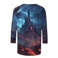thumbnail image 5 of NSLGXD Plus Size Halloween Shirts for Women 3/4 Length Sleeve Round Neck Tshirt Spooky Season Loose Fit Graphic Tees S-5XL, 5 of 5